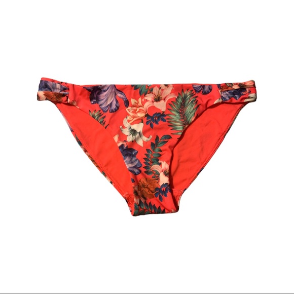 H&M neon pink bikini bottom with tropical floral Size 6 - Picture 2 of 4
